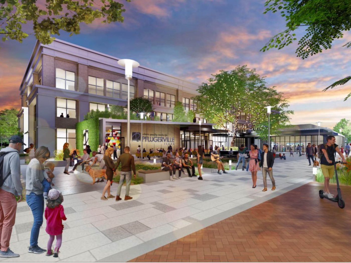 City of Pflugerville City Hall render as part of the Downtown East project