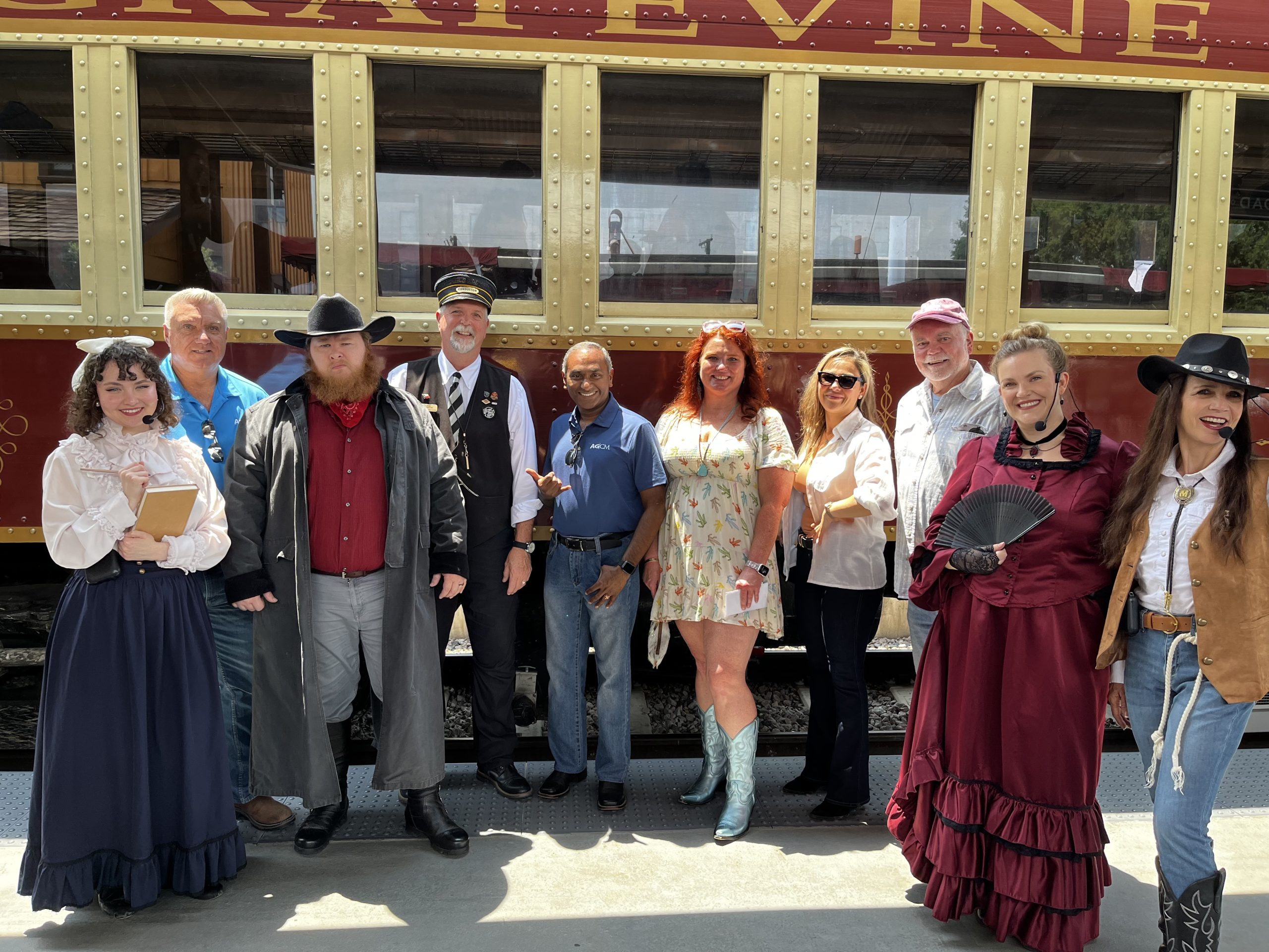 North Texas Region group photo on outing - Grapevine - FTW Stockyards train
