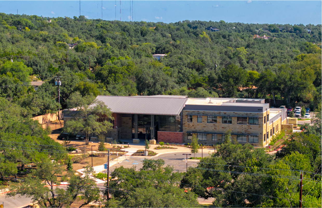 West Lake Hills City Hall and Police Complex - drone view