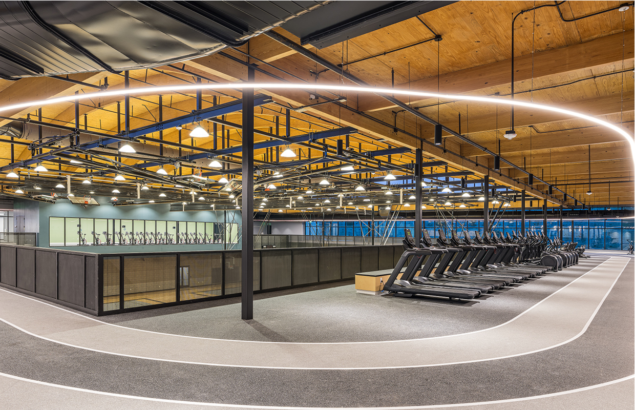 City of Conroe Oscar Johnson Community Center - Conroe, TX - interior track and gym