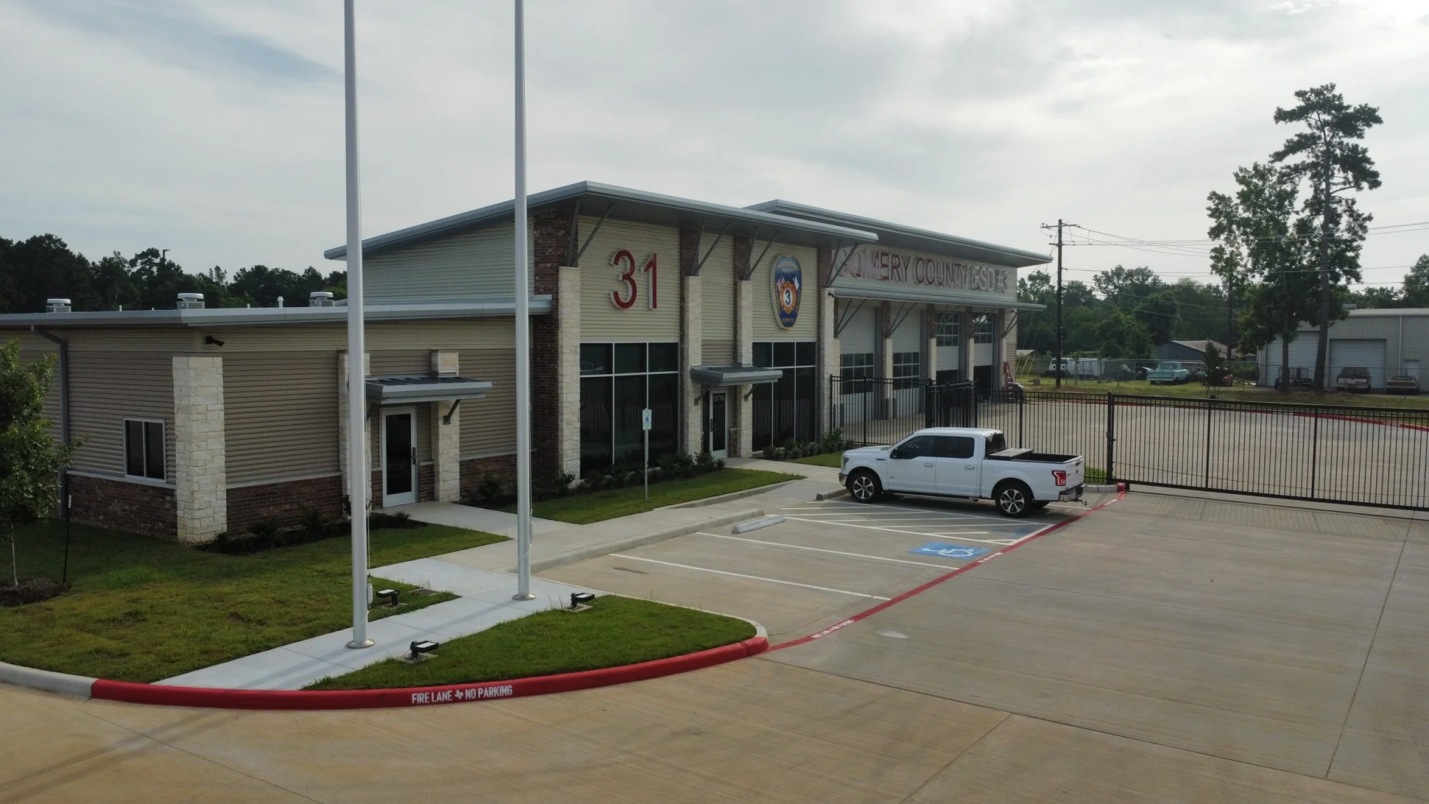 Montgomery County ESD 3 Fire Station #31 exterior front view - Montgomery City, TX