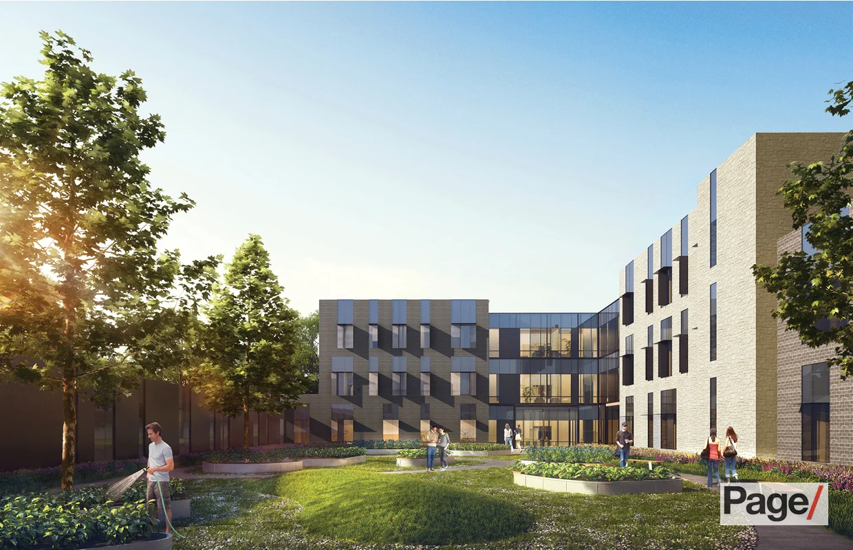 University of Texas - Austin State Hospital garden area rendering - Austin, TX