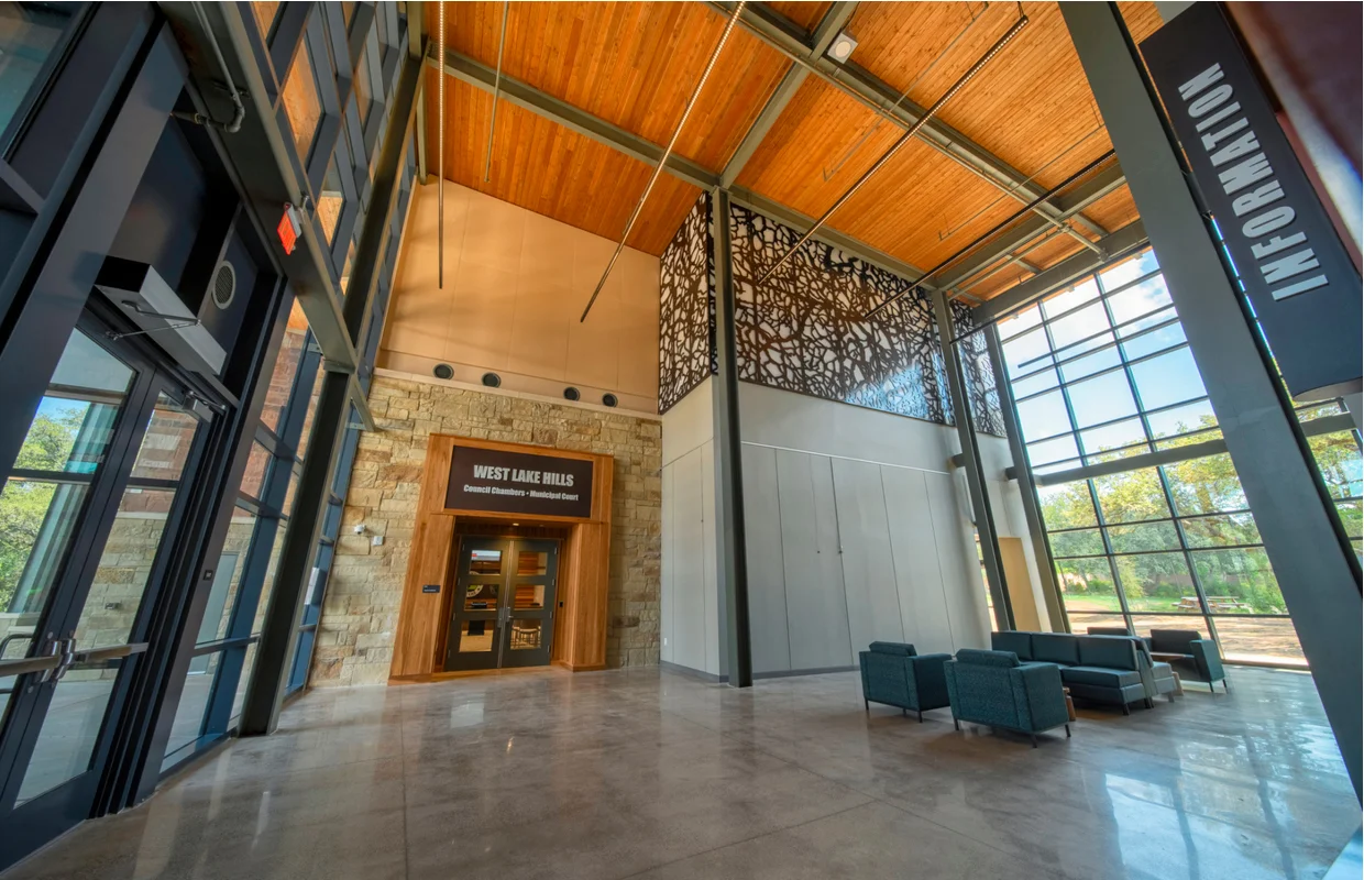 West Lake Hills City Hall and Police Complex - interior lobby